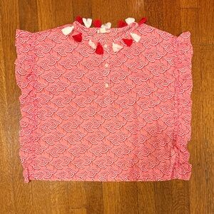 Crewcuts Pink Patterned Kids Blouse with Tassels